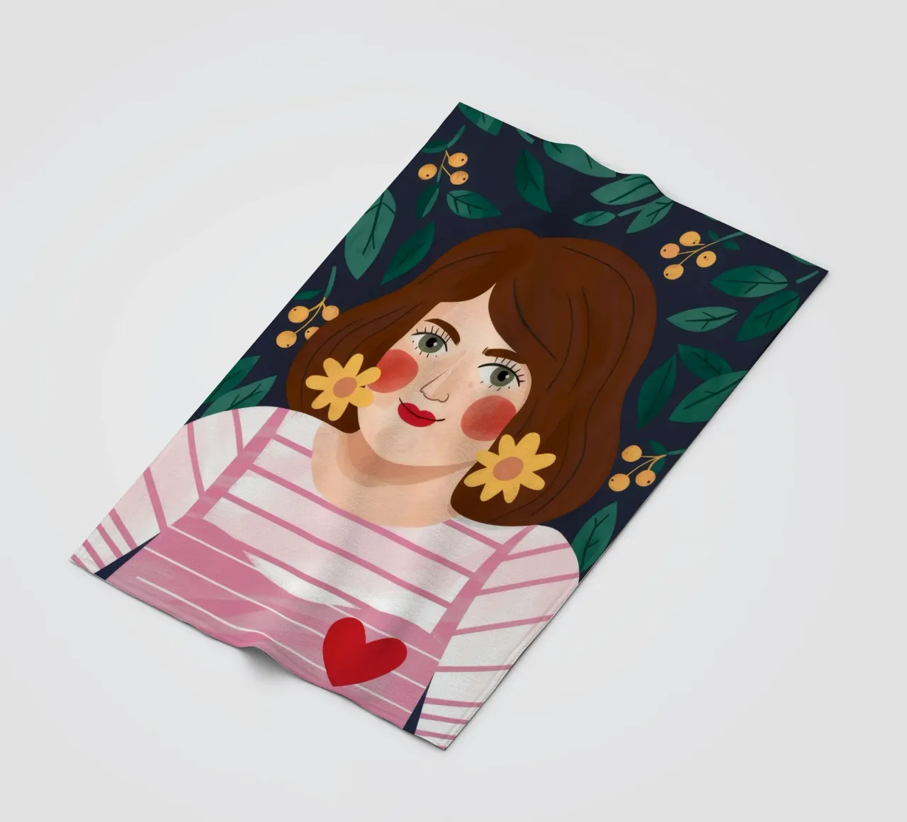 Fiori di cuore coperta in pile da Ivory Frame