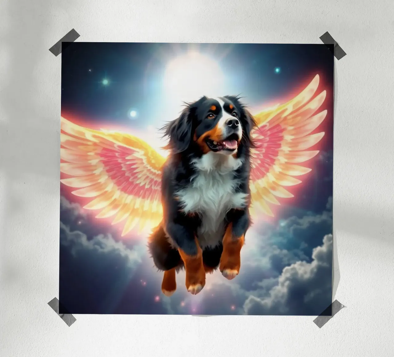 Un angelo del cielo #55 poster con telaio in legno da Yumis.Beargang.and.Me