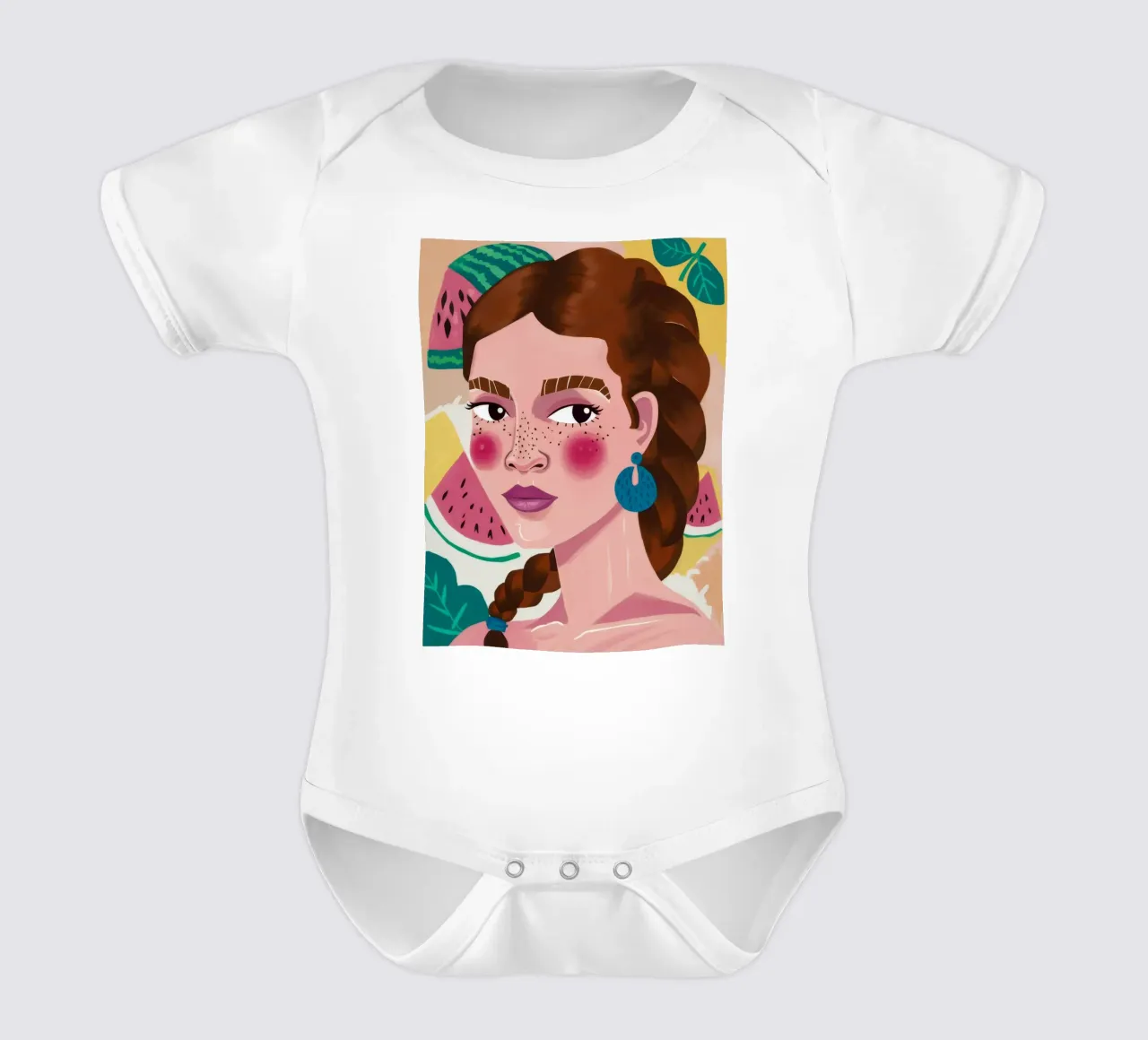 Fruchtbare Zöpfe Kurzarm Babybody von Ivory Frame