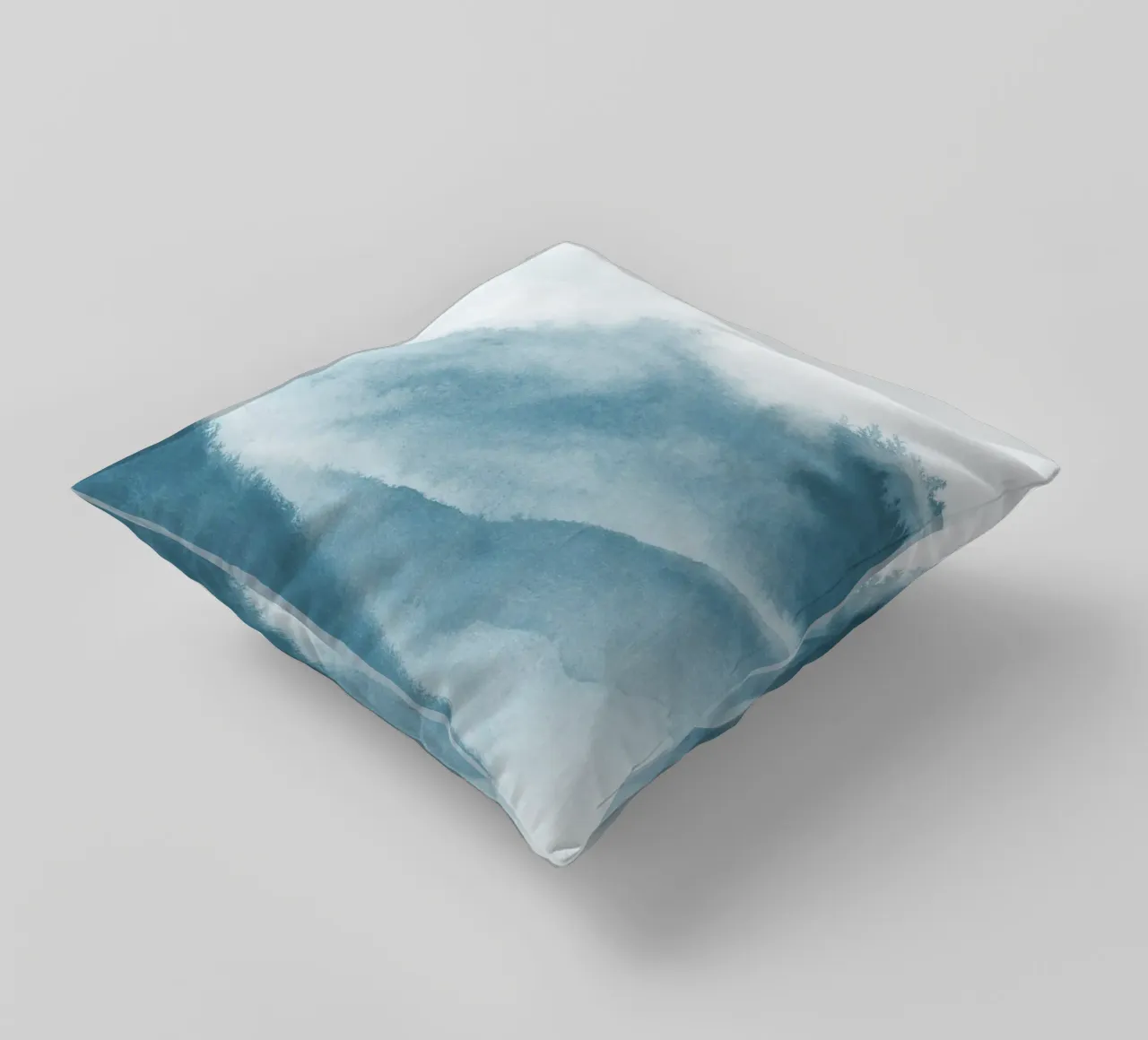 Mistig groenblauw kussen van NouveauPrints