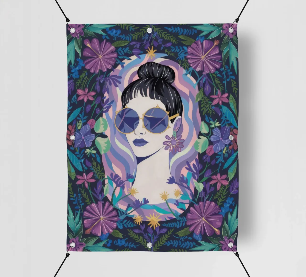 Fiori incantati telo in pvc da Ivory Frame
