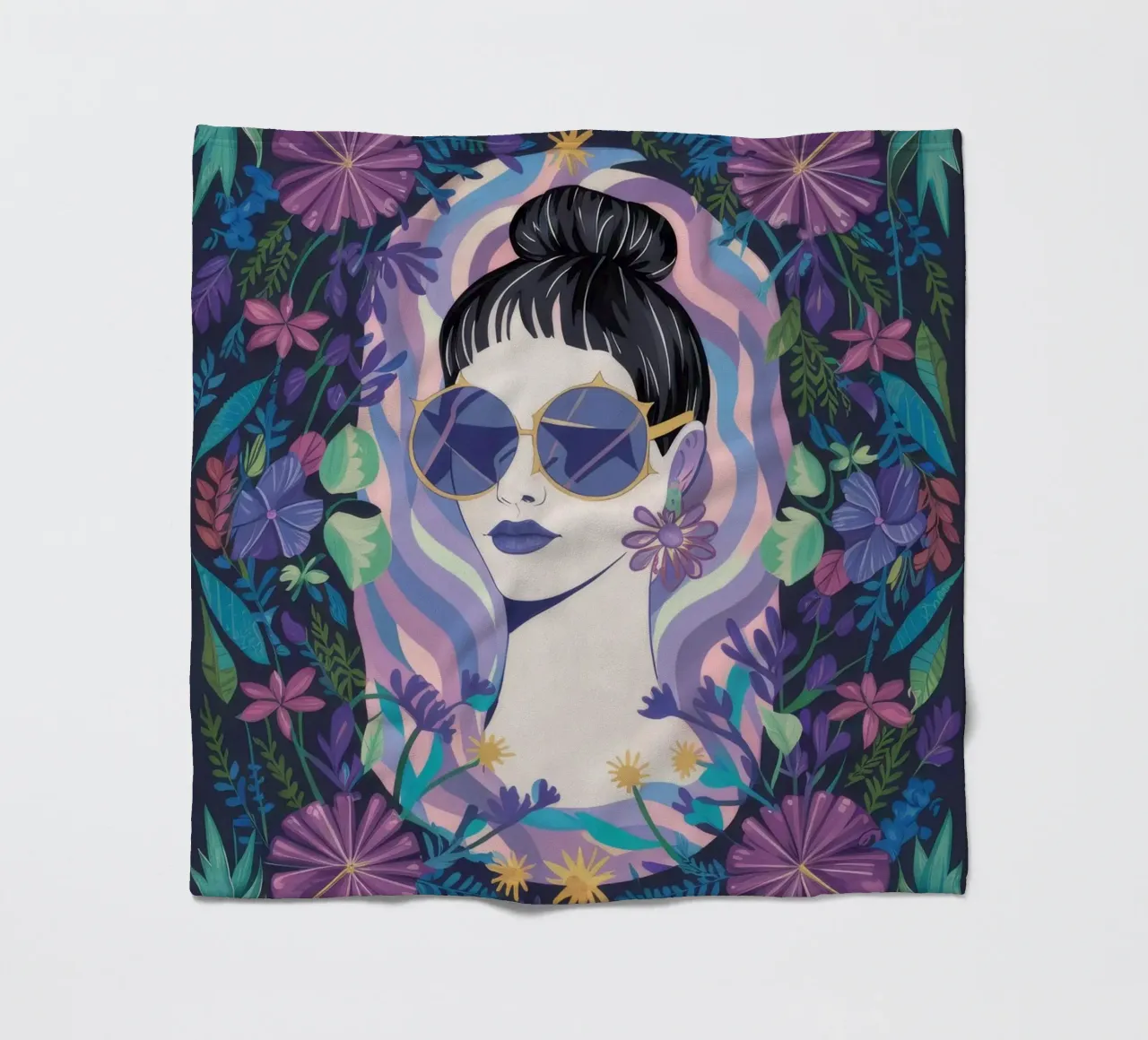 Fiori incantati coperta in pile da Ivory Frame