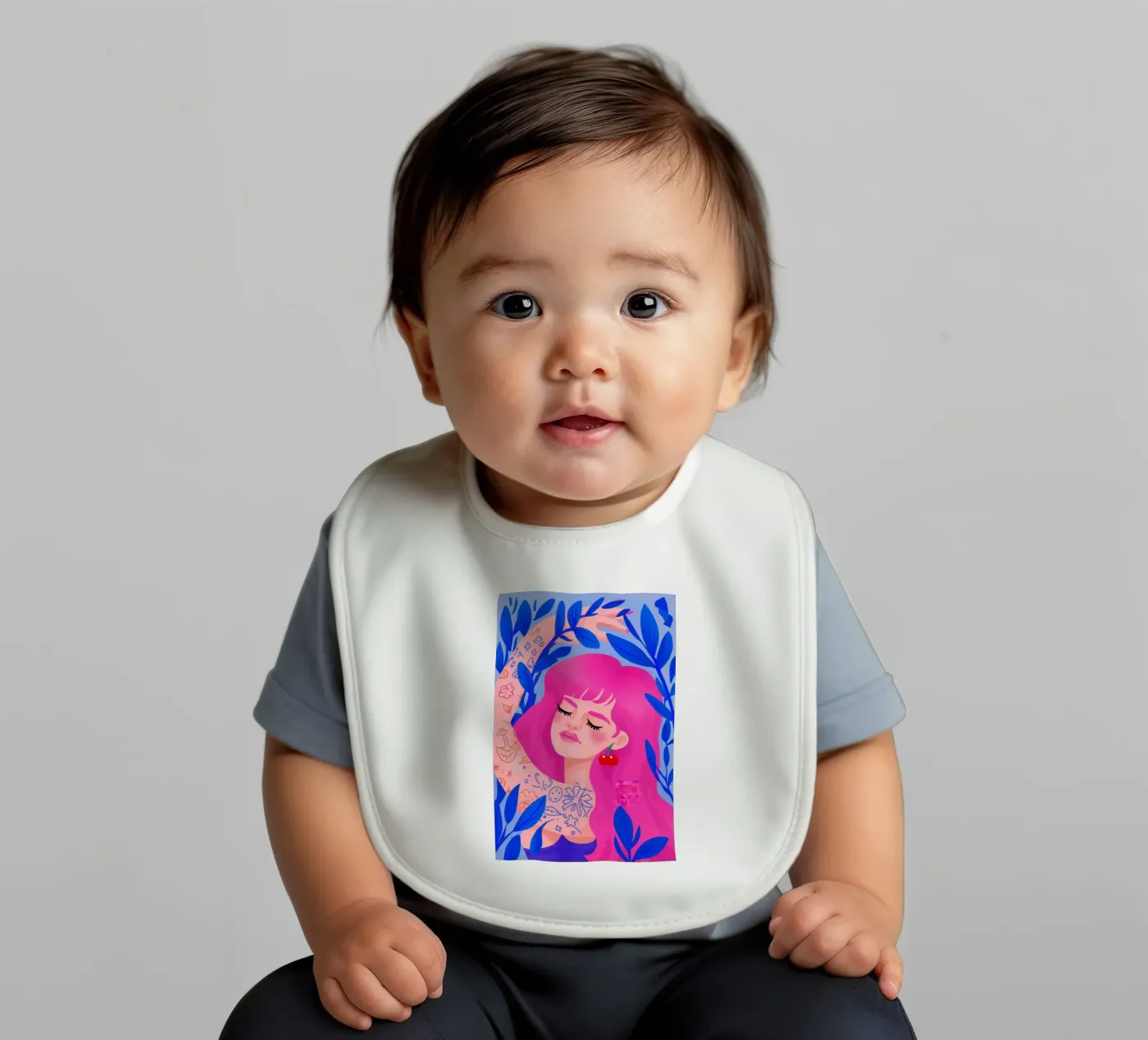 Vibrant Whimsy baby bib by Ivory Frame