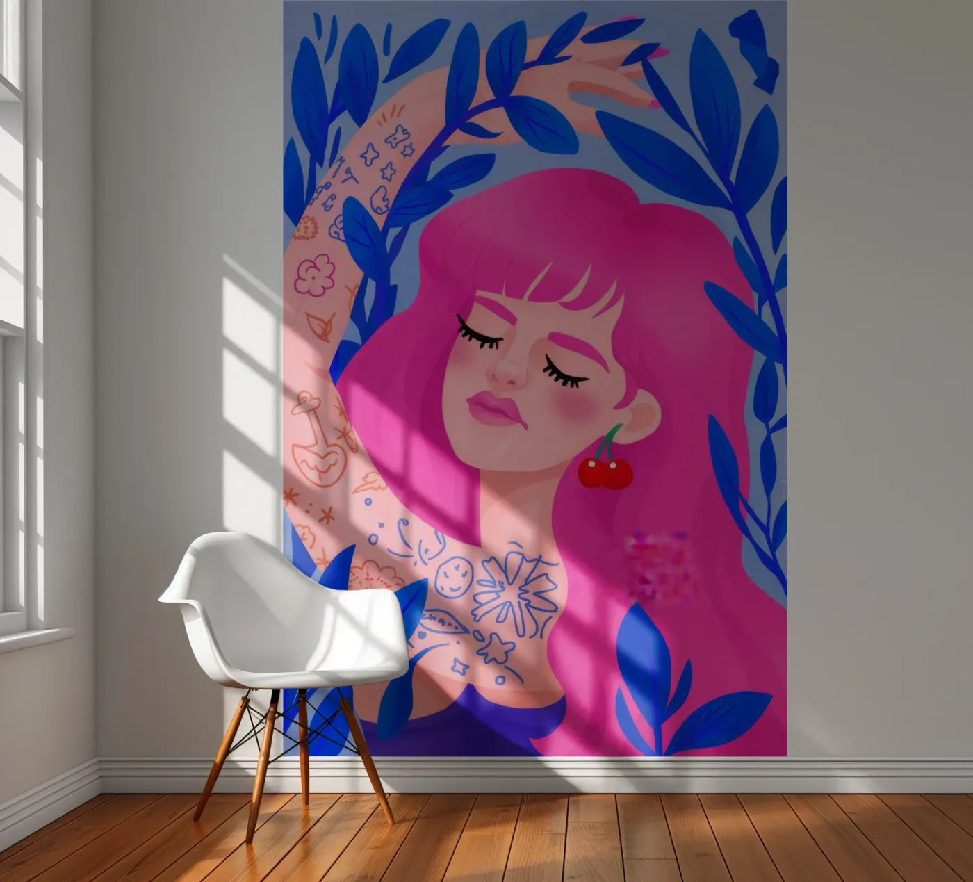 Vibrant Whimsy papier peint photo de Ivory Frame