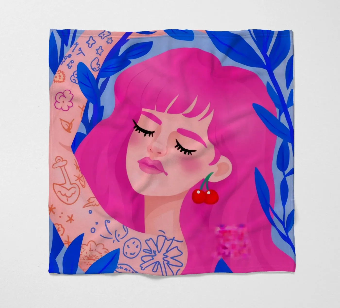 Vibrant Whimsy fleece blanket by Ivory Frame