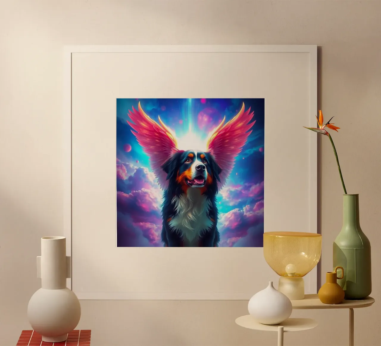 Un angelo del cielo #60 poster con telaio in legno da Yumis.Beargang.and.Me