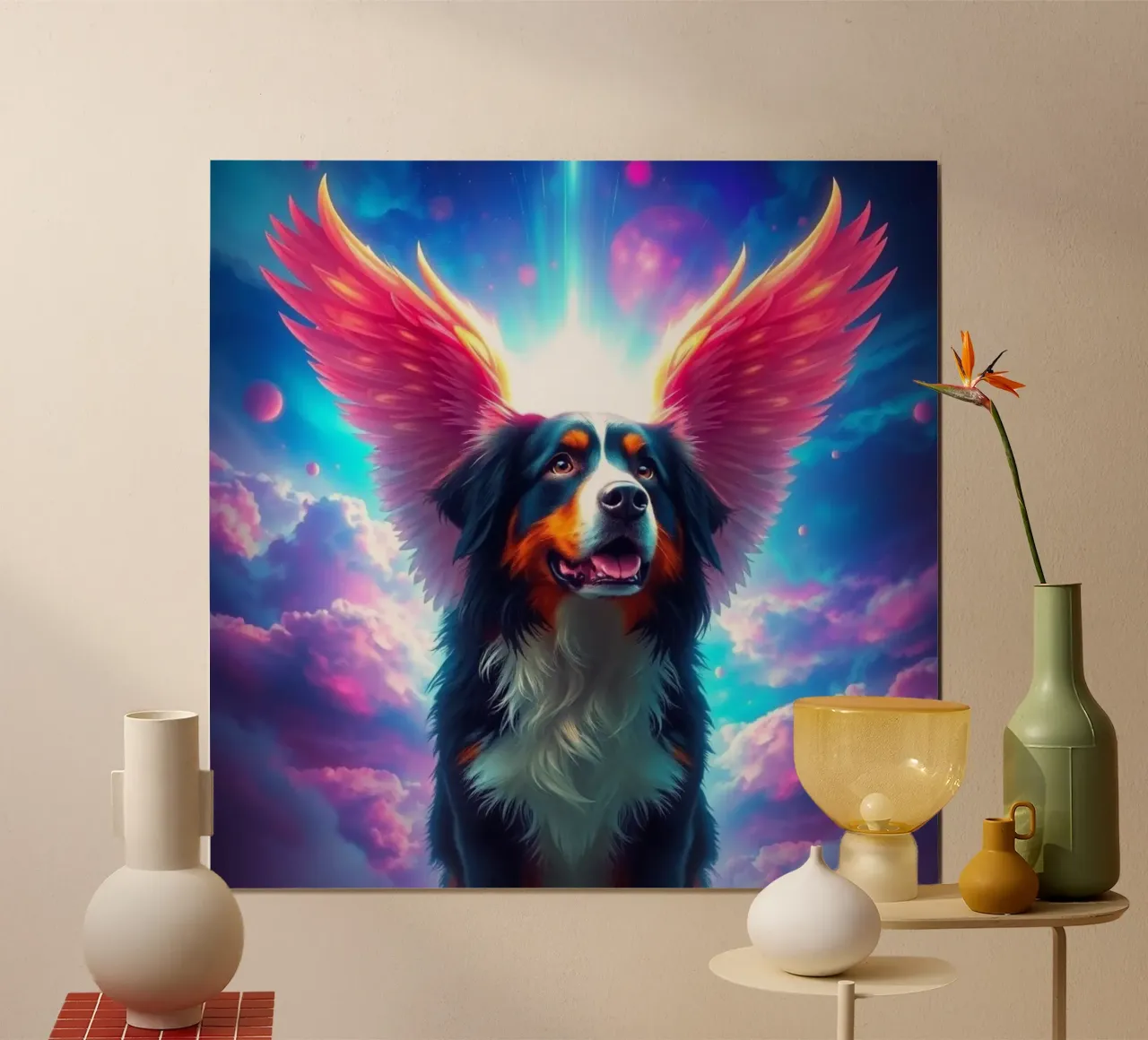 Un angelo del cielo #60 poster con telaio in legno da Yumis.Beargang.and.Me