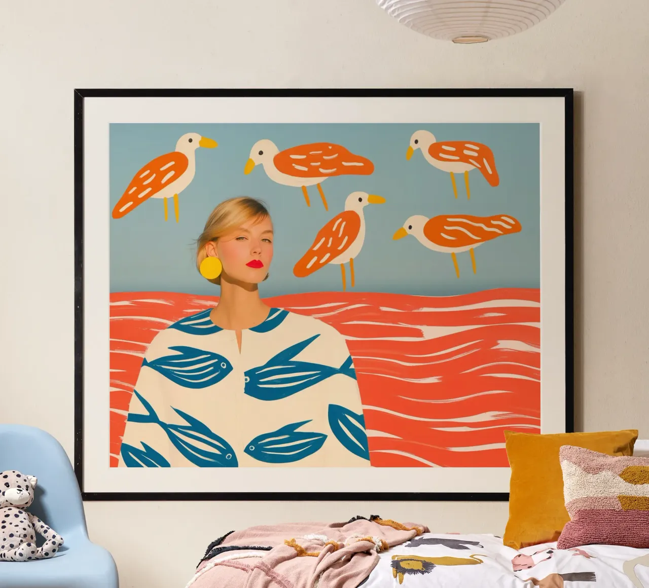 Urlaub am Meer | Mixed Media Poster mit Aluminium Rahmen von Autofocus