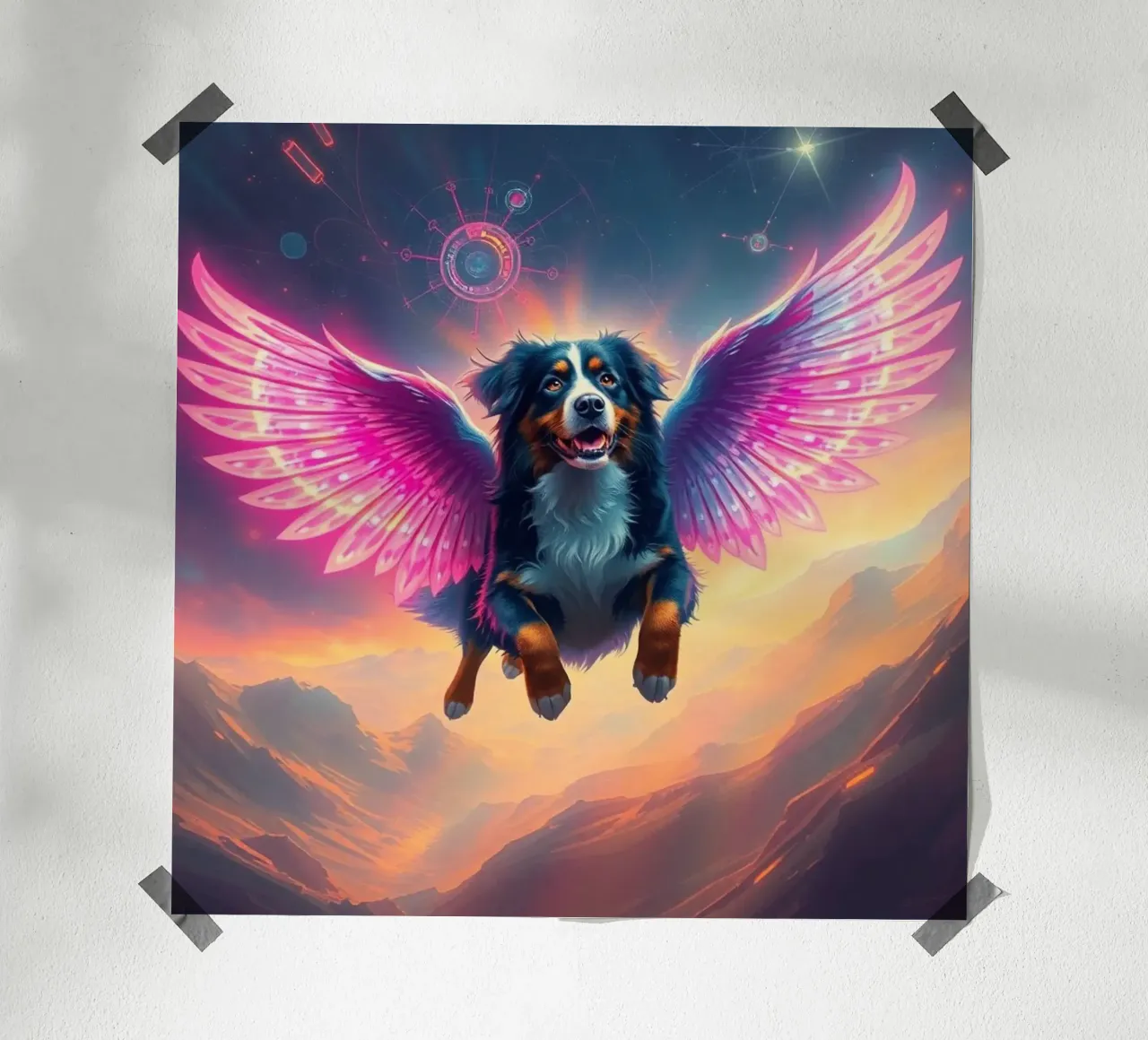 Un angelo del cielo #61 poster con telaio in legno da Yumis.Beargang.and.Me