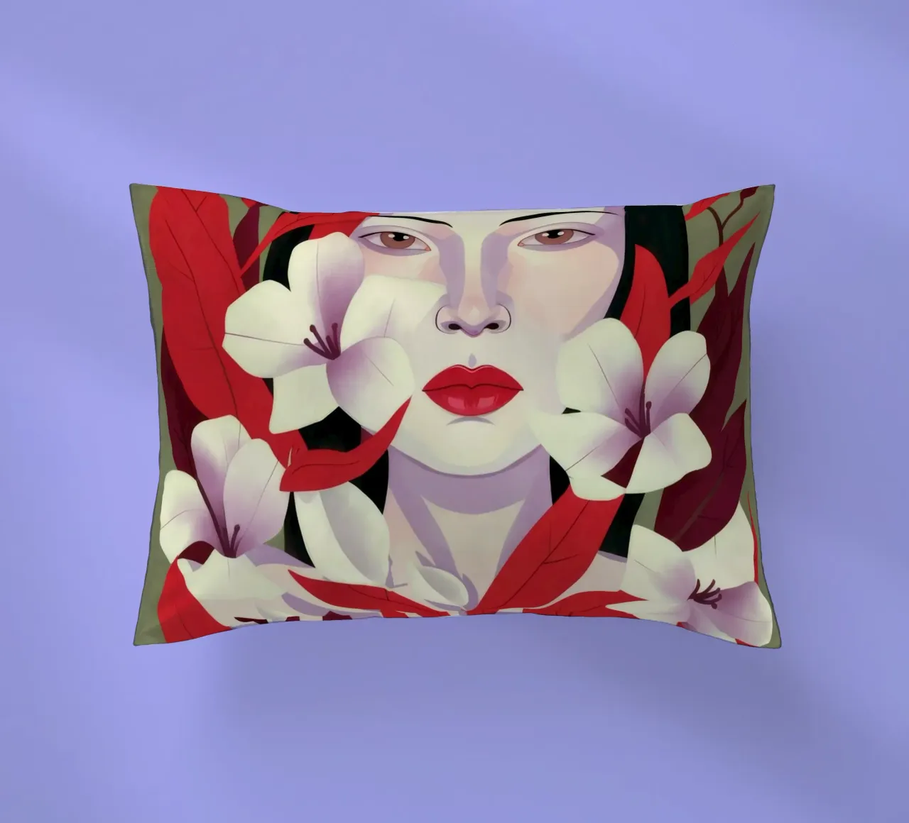 Crimson Petals decorative cushion by Ivory Frame