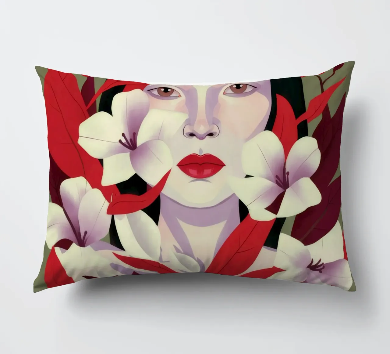 Crimson Petals decorative cushion by Ivory Frame