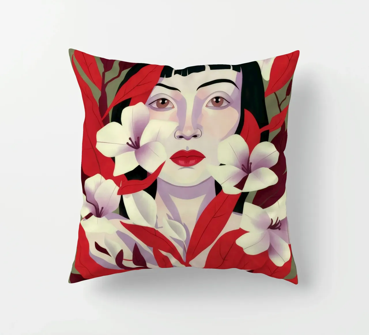 Crimson Petals decorative cushion by Ivory Frame