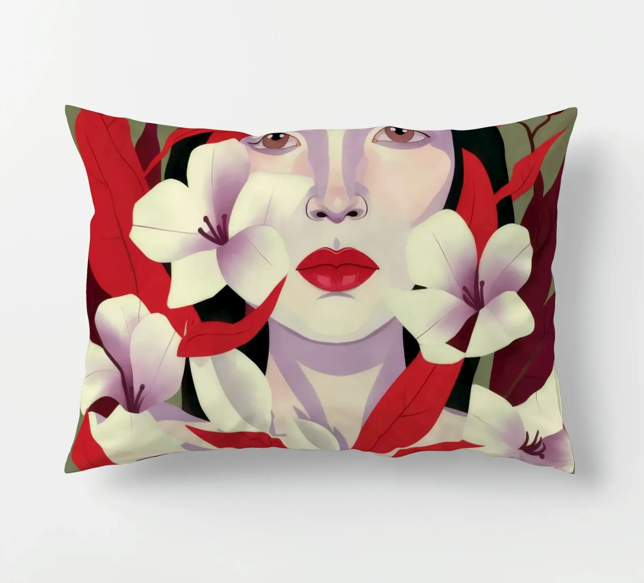 Crimson Petals decorative cushion by Ivory Frame
