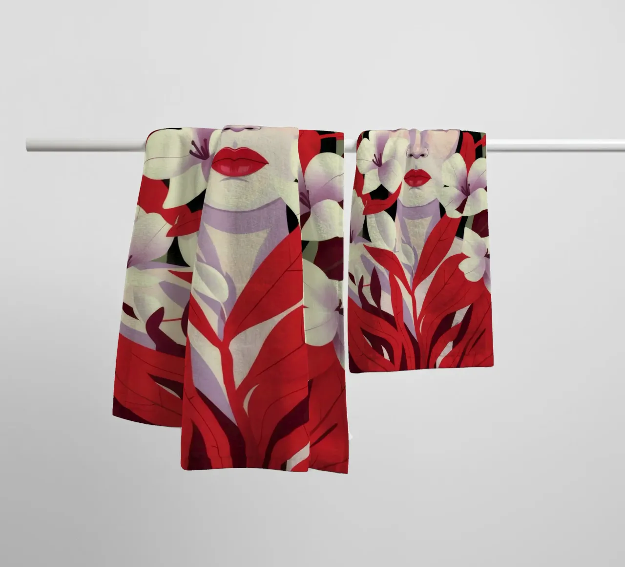 Petali cremisi asciugamano da bagno da Ivory Frame