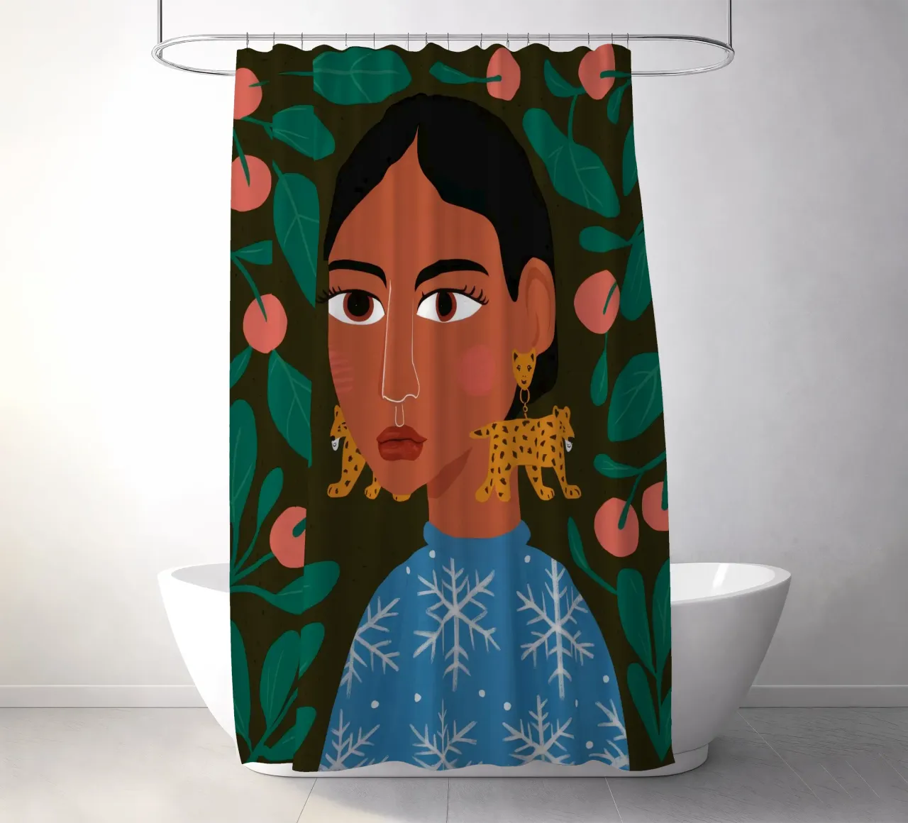 Peachy Delight shower curtain by Ivory Frame