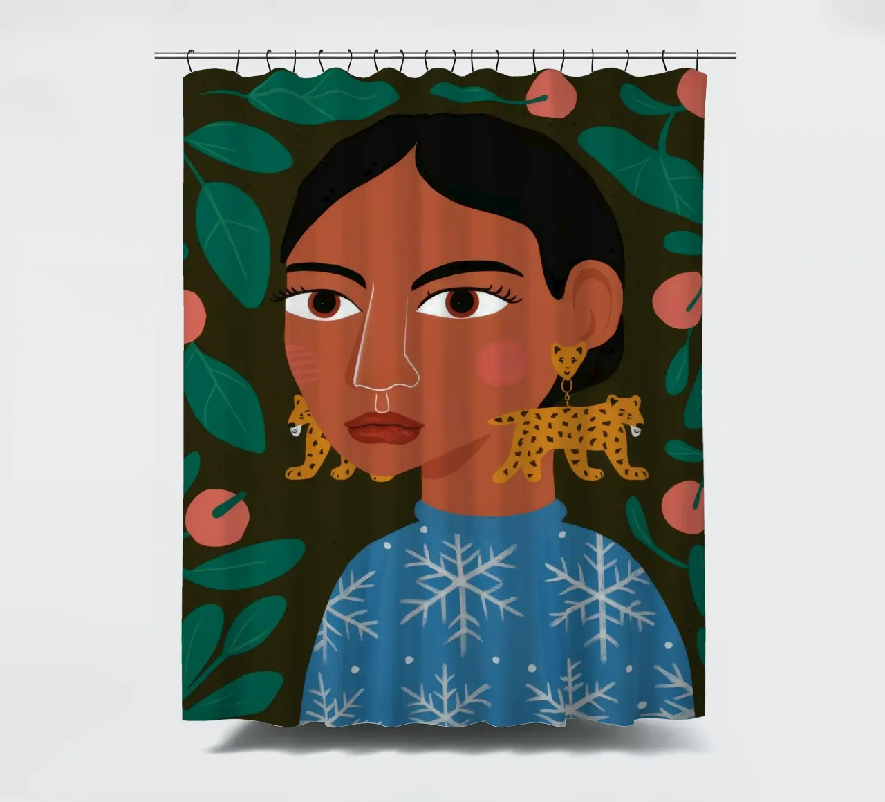 Peachy Delight shower curtain by Ivory Frame