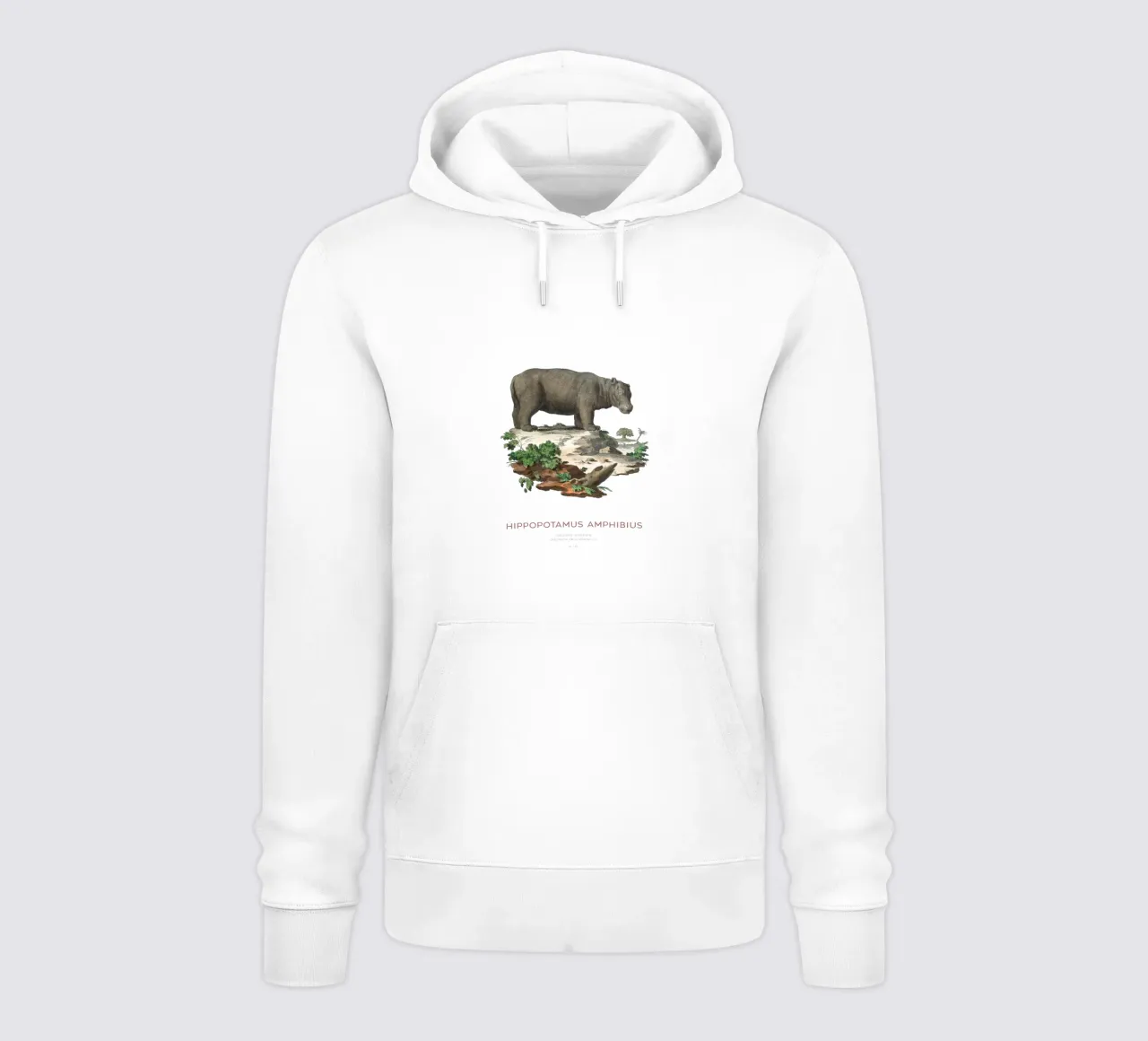 Ippopotamo Incisione minimalista felpa con cappuccio da Vintagrafica
