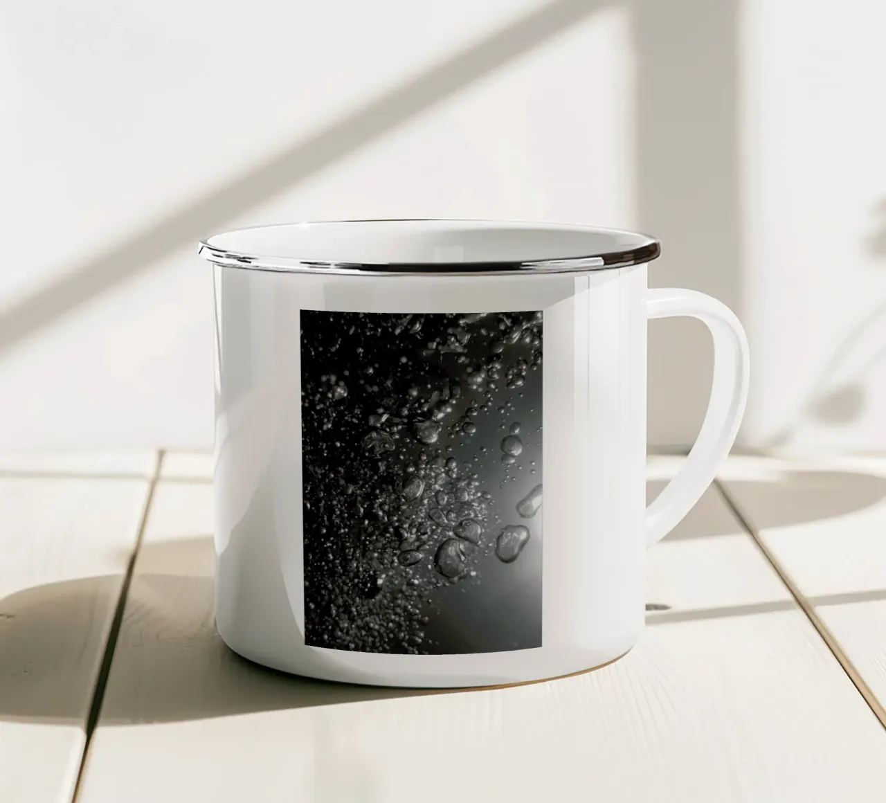 Breath In Breath Out Black & White Edition tazza in smalto da Studio Nahili