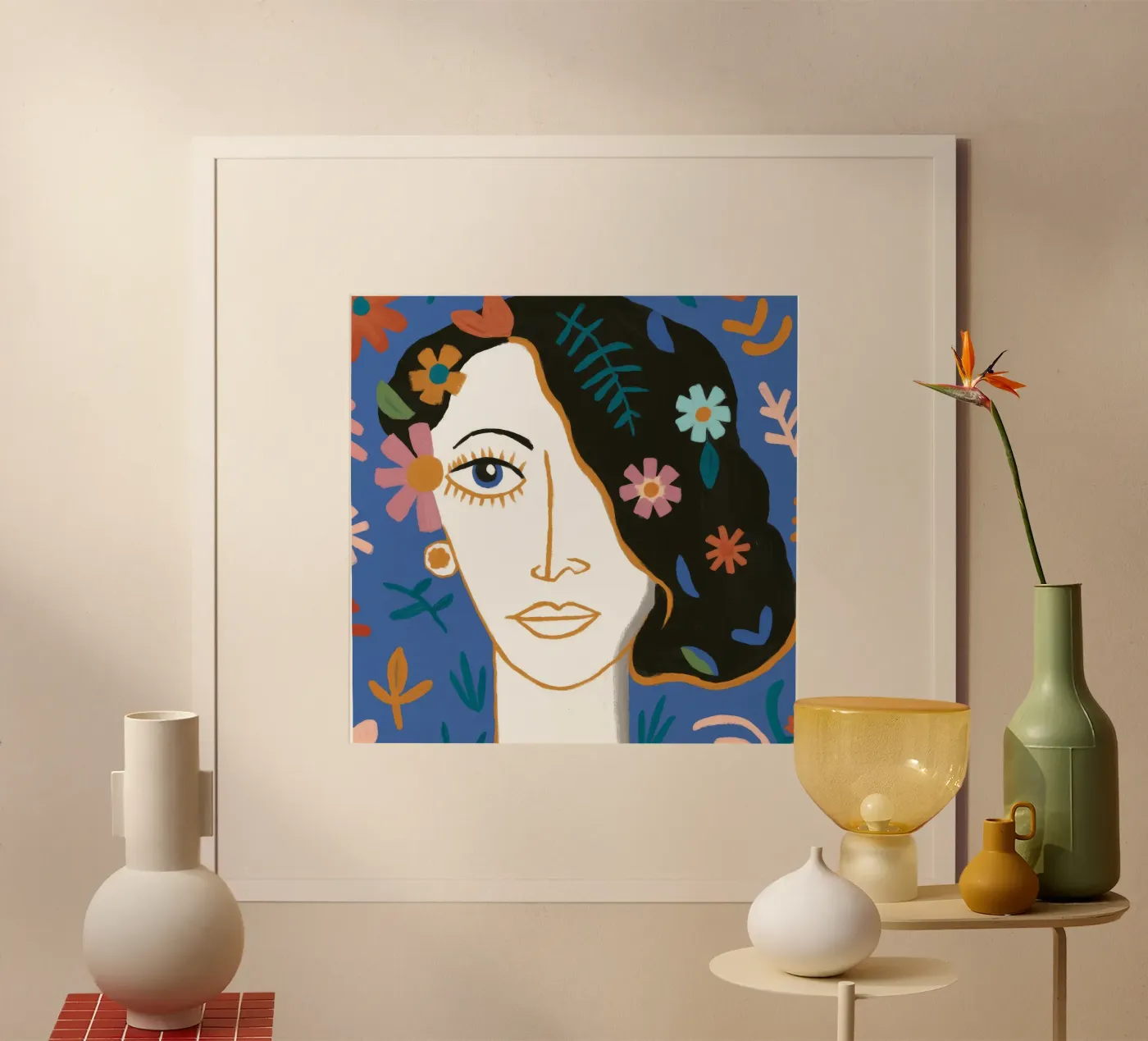 Bloemennacht poster van Ivory Frame