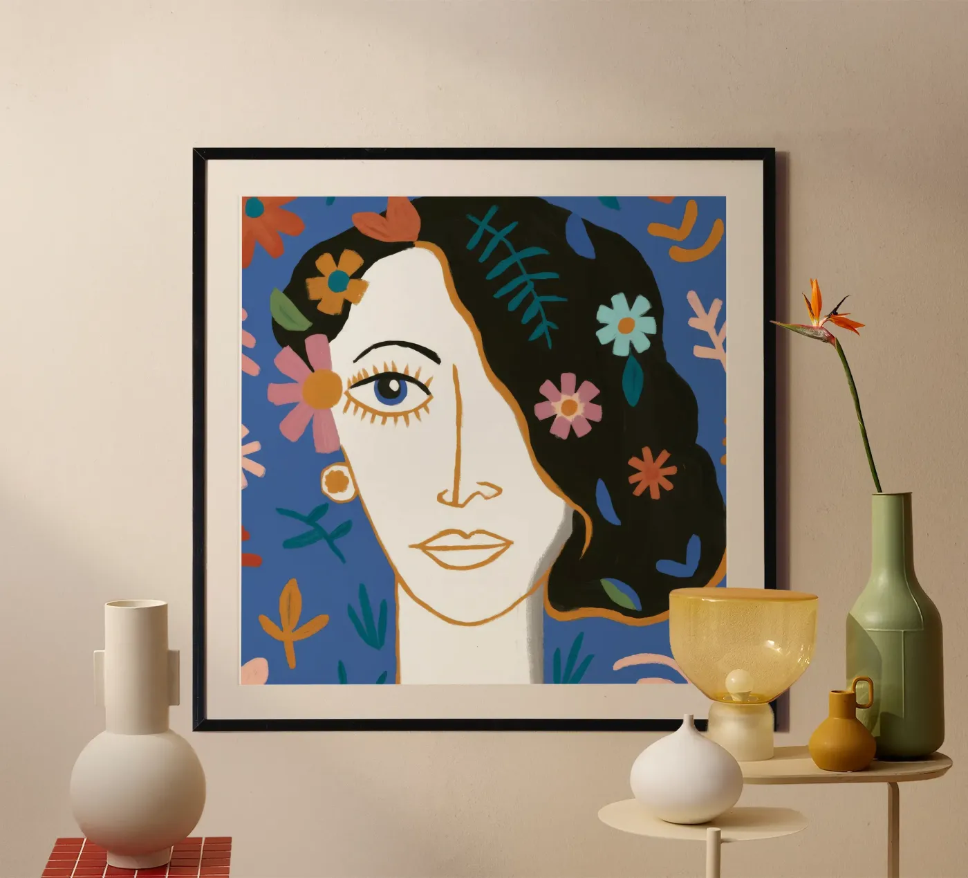 Bloemennacht poster van Ivory Frame