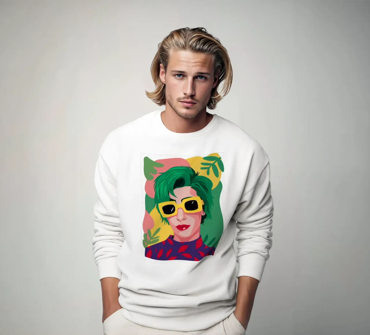 Verdant Waves sweatshirt by Ivory Frame