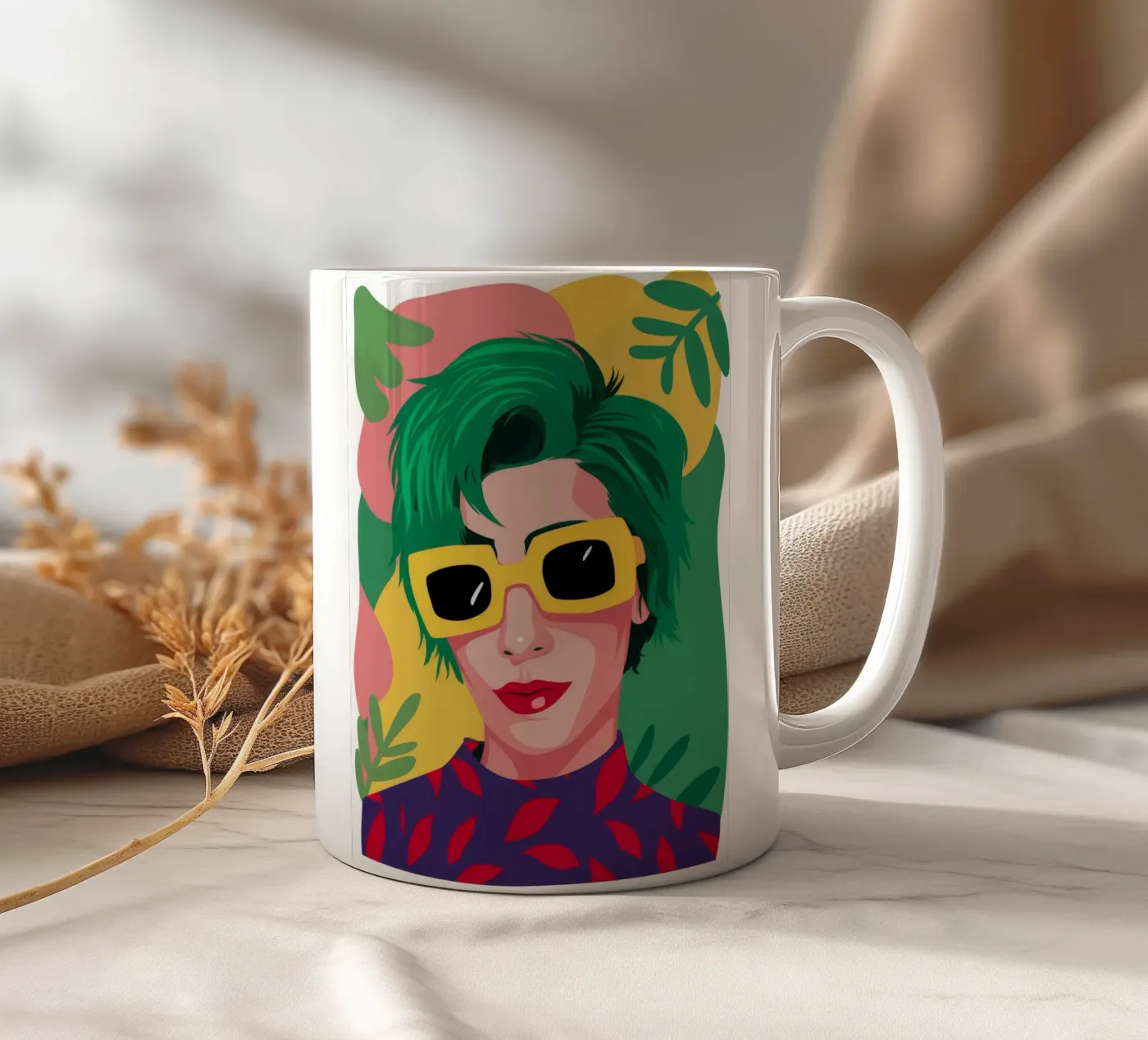 Onde verdeggianti tazza in ceramica da Ivory Frame