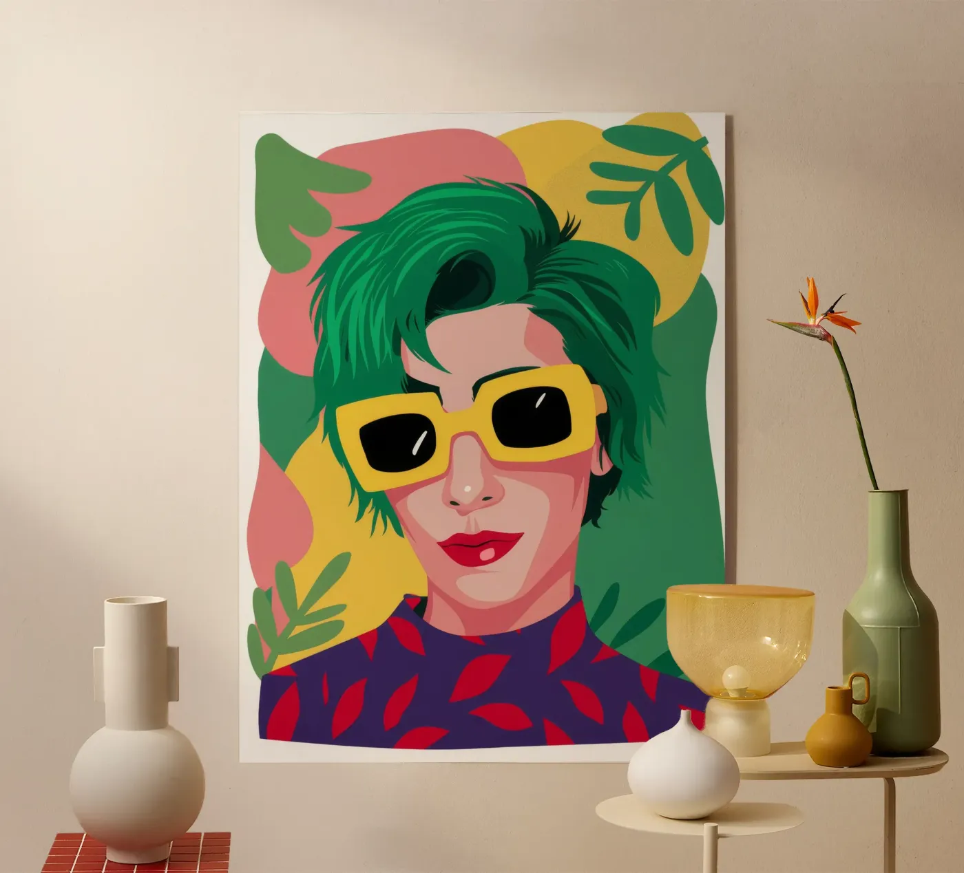 Groene golven acryl van Ivory Frame