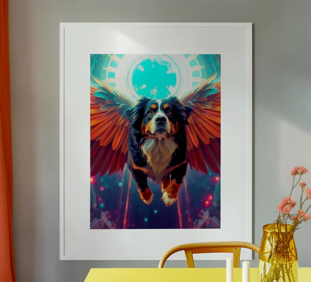 Un angelo del cielo #65 poster con telaio in legno da Yumis.Beargang.and.Me