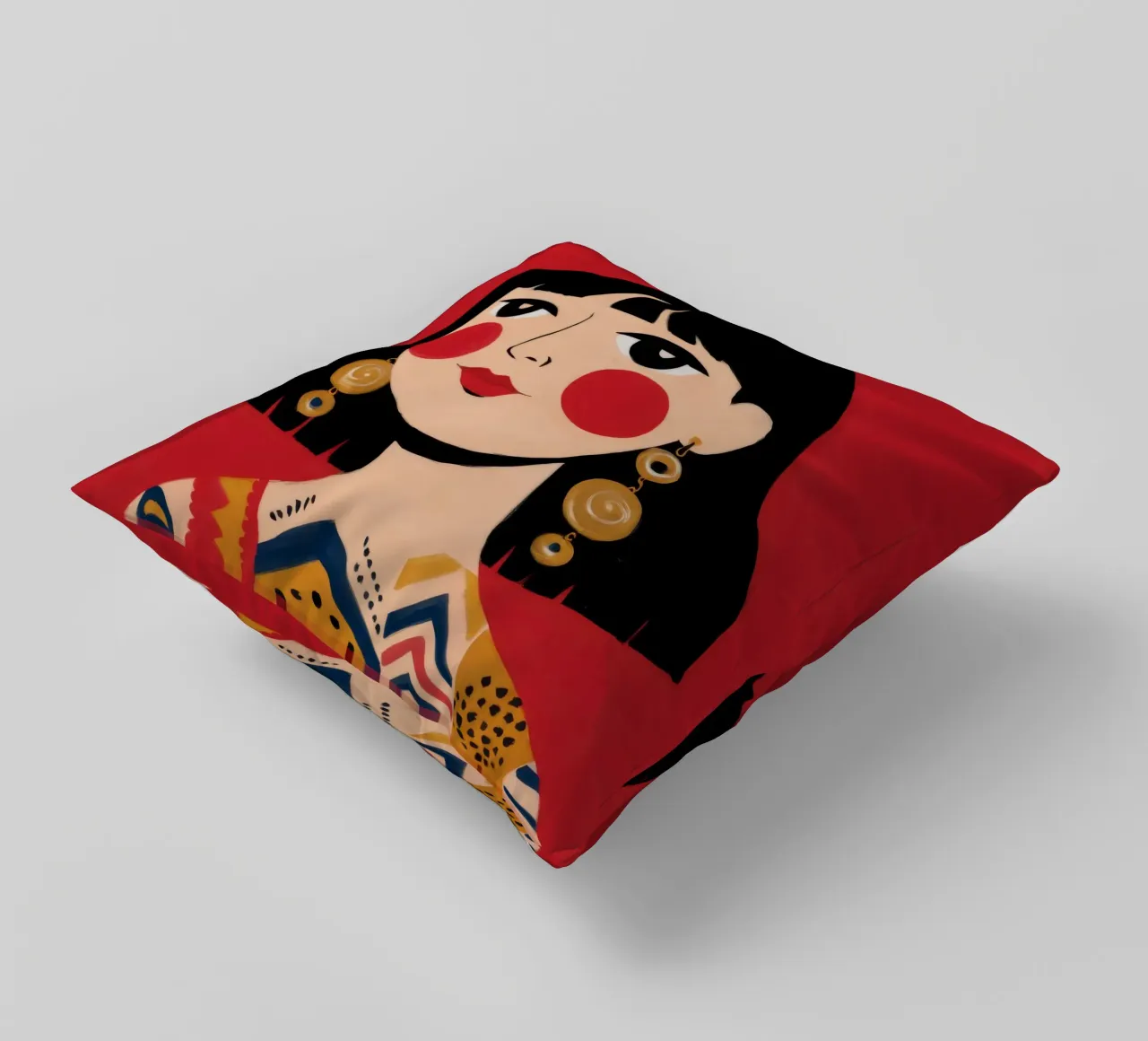 Une élégance culturelle vibrante coussin de Ivory Frame