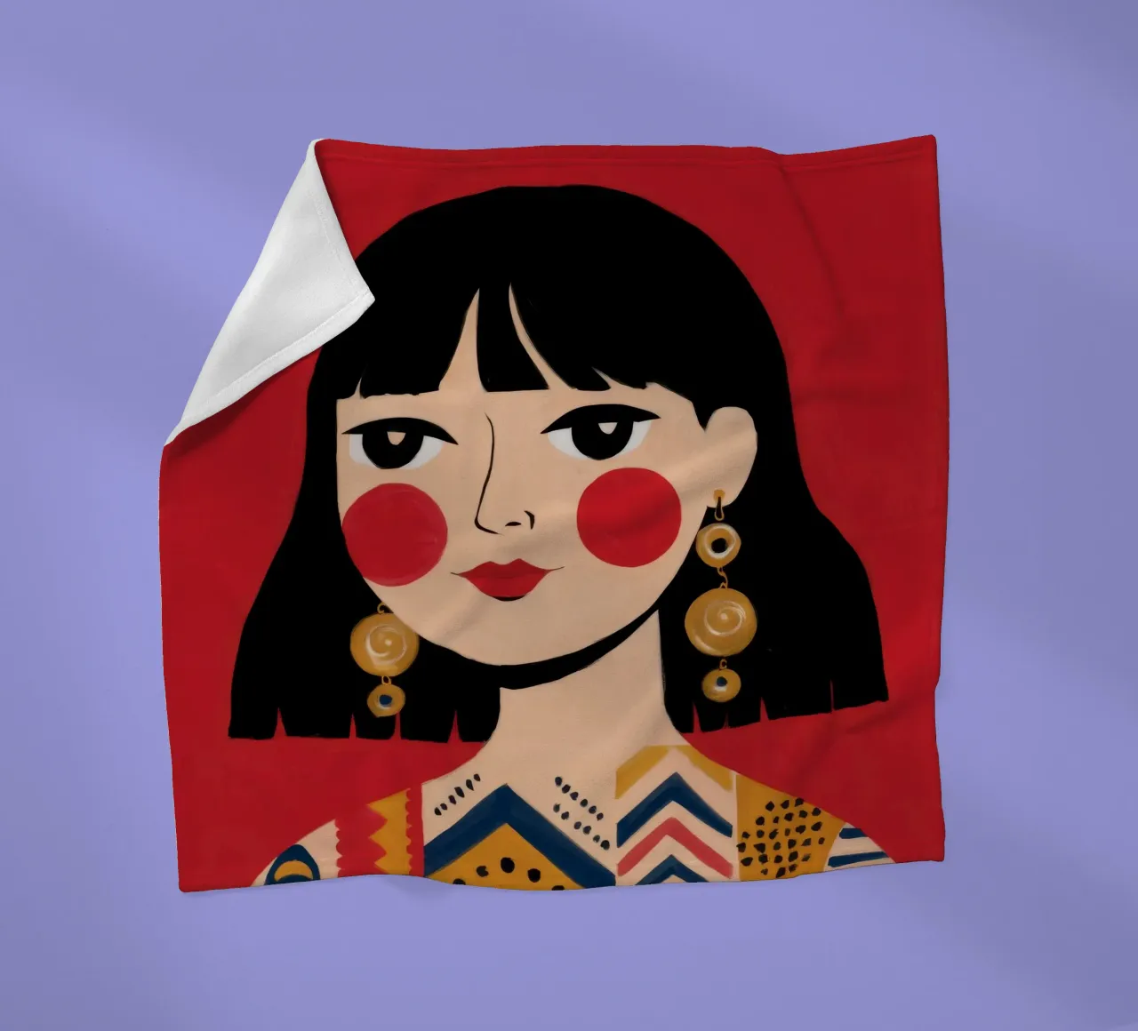 Vibrant Cultural Elegance fleece blanket by Ivory Frame