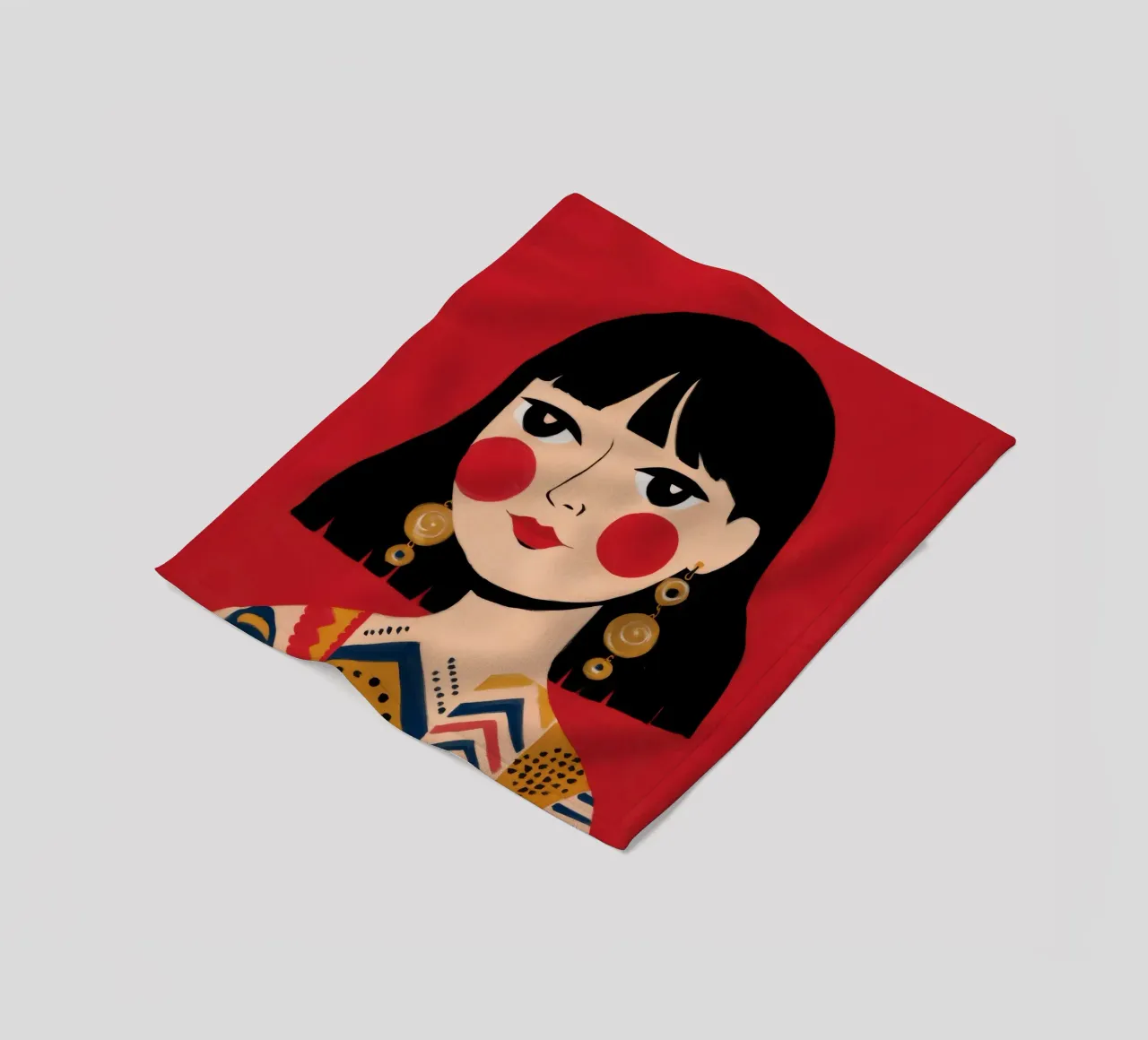 Vibrant Cultural Elegance fleece blanket by Ivory Frame