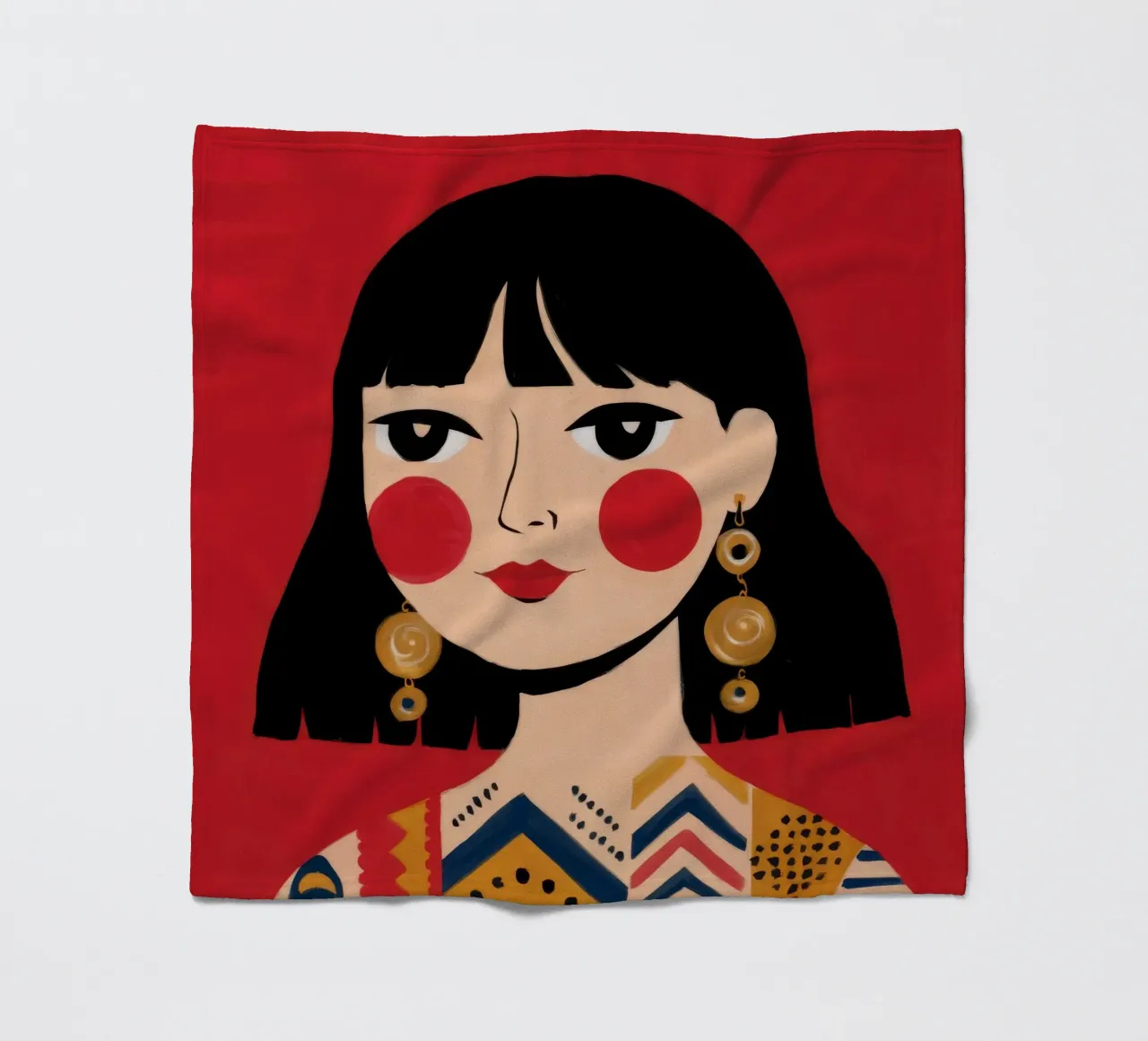 Vibrant Cultural Elegance fleece blanket by Ivory Frame