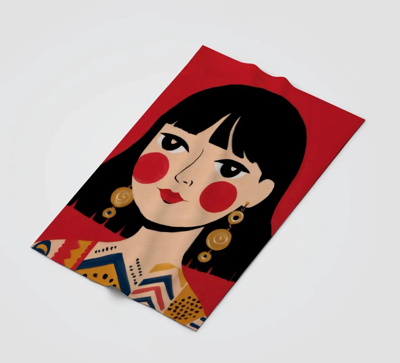 Vibrant Cultural Elegance fleece blanket by Ivory Frame