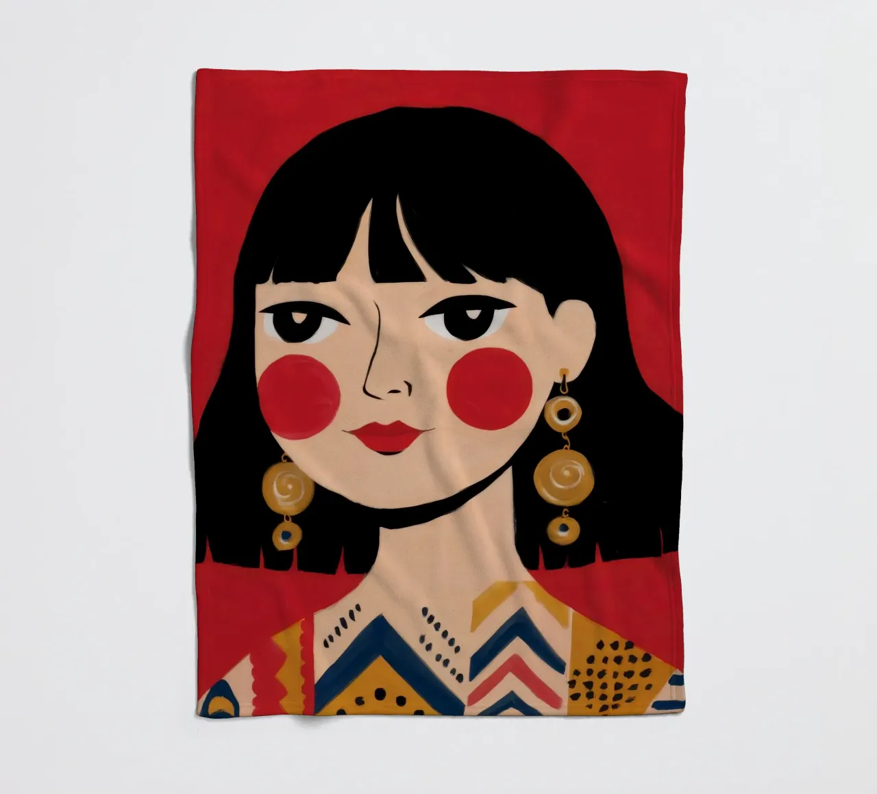 Vibrant Cultural Elegance fleece blanket by Ivory Frame