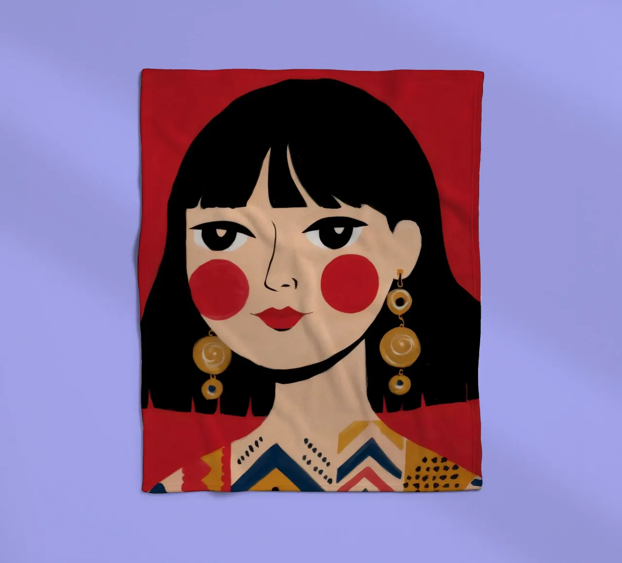 Vibrant Cultural Elegance fleece blanket by Ivory Frame