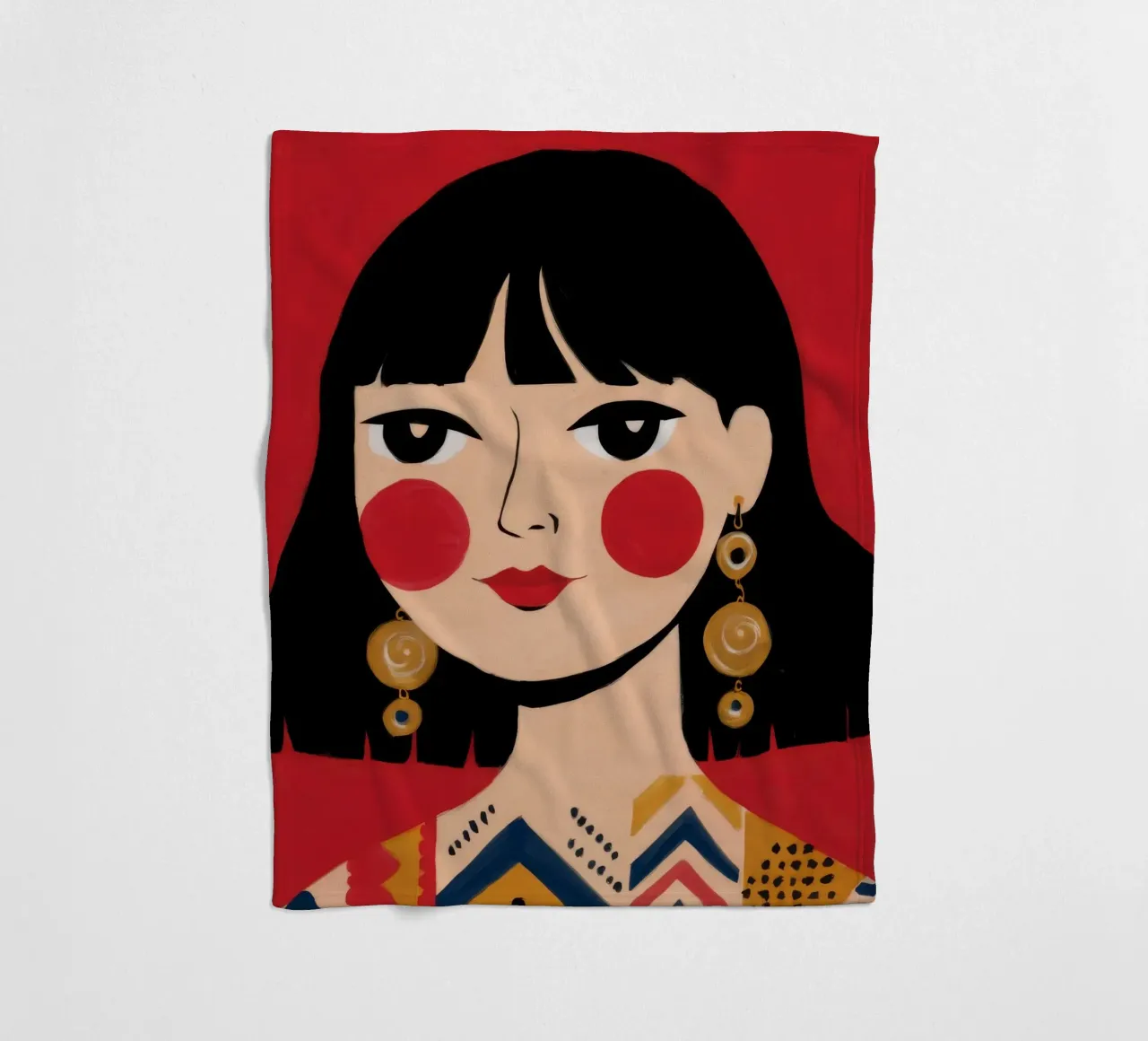 Vibrant Cultural Elegance fleece blanket by Ivory Frame