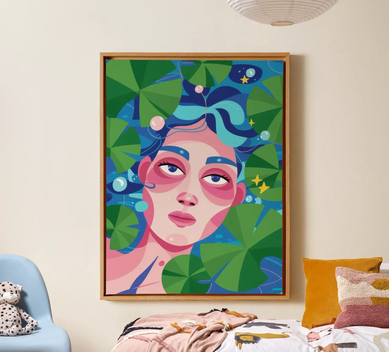 De rustige symfonie van de natuur canvas met Baklijst van Ivory Frame
