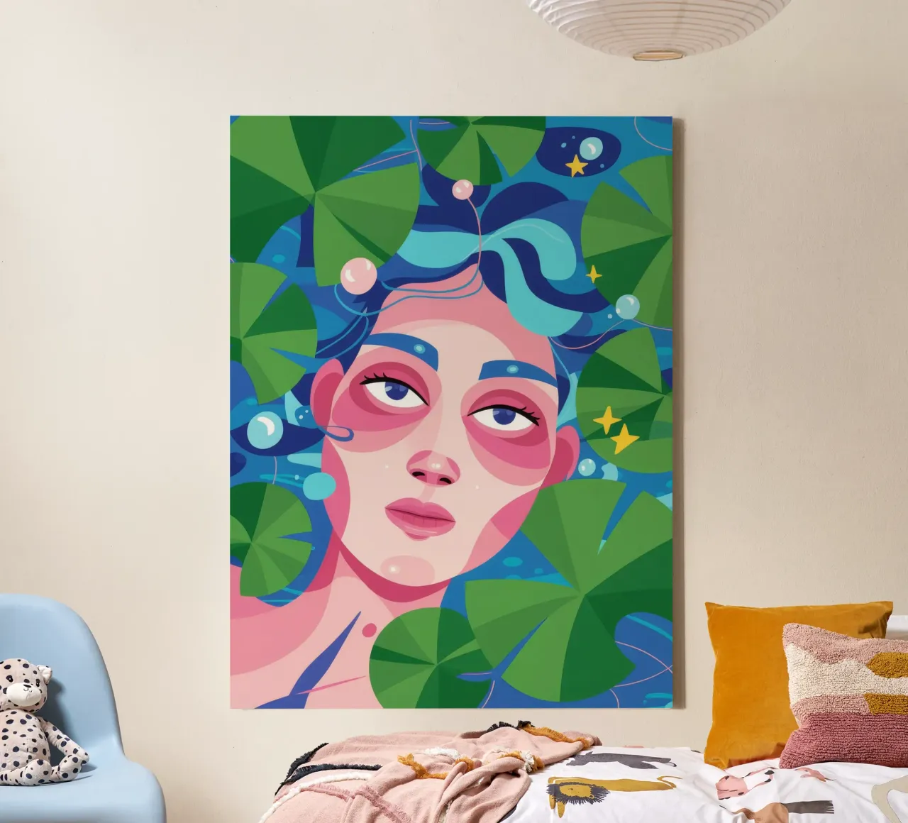 De rustige symfonie van de natuur canvas met Baklijst van Ivory Frame