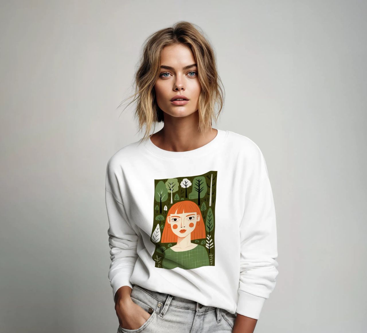 Sereno guardián del bosque sudadera de Ivory Frame