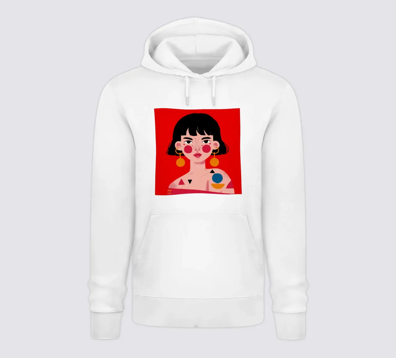 Espressione geometrica in grassetto felpa con cappuccio da Ivory Frame