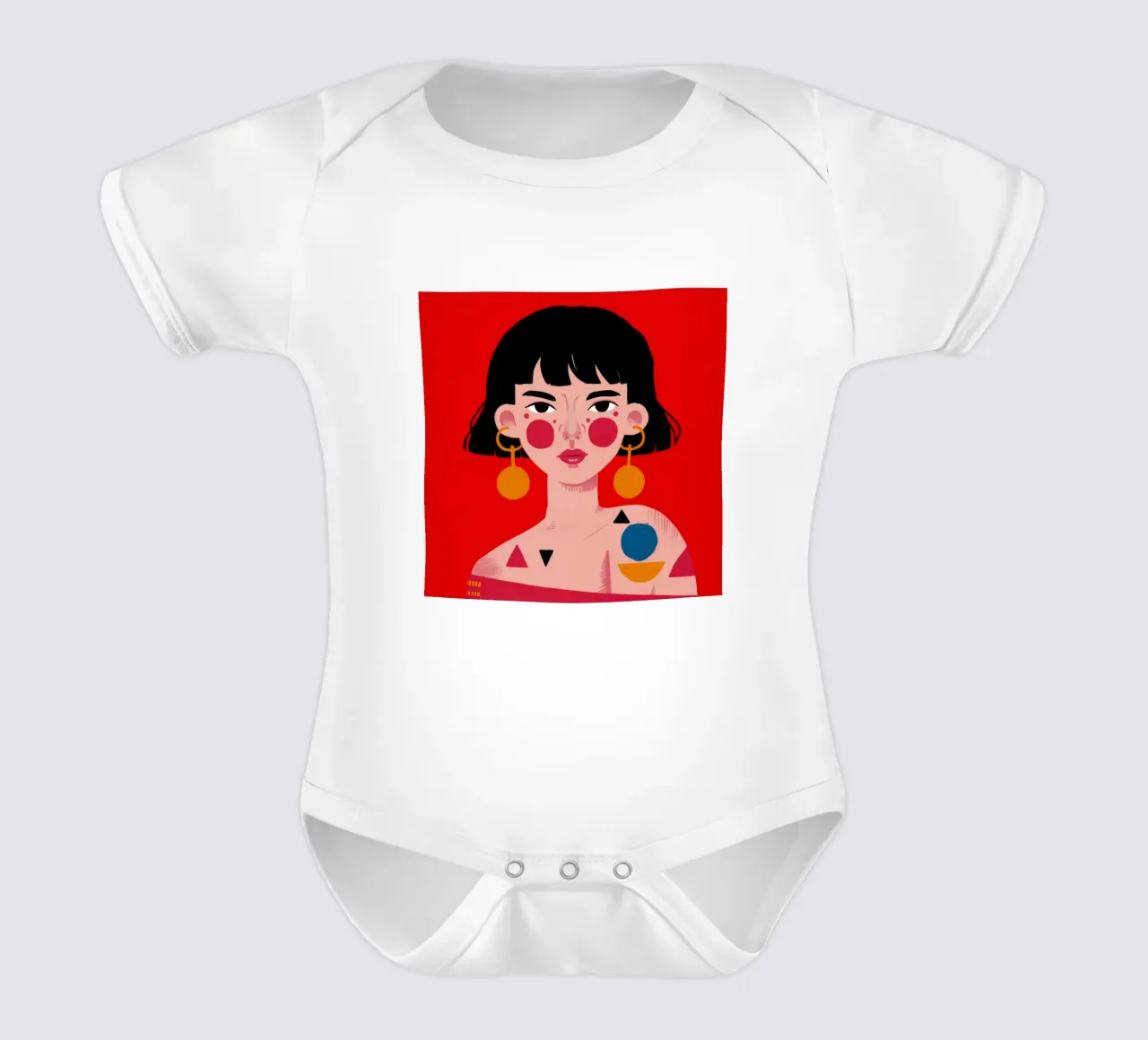 Espressione geometrica in grassetto body neonato maniche corte da Ivory Frame