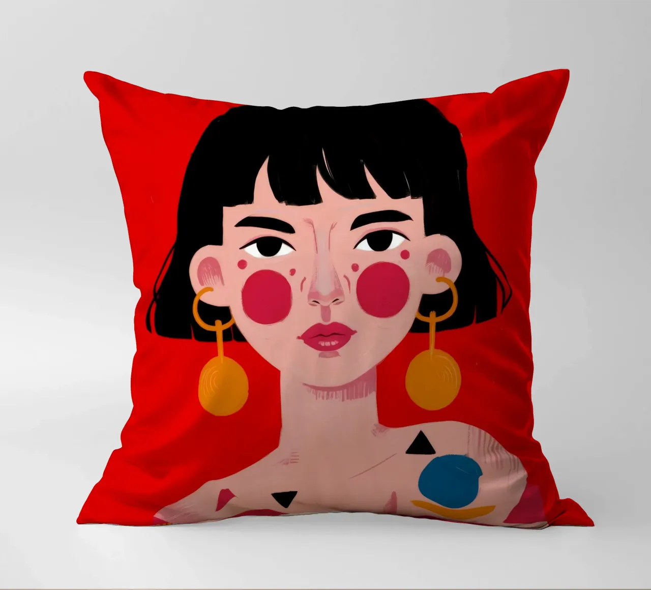 Espressione geometrica in grassetto cuscino da Ivory Frame