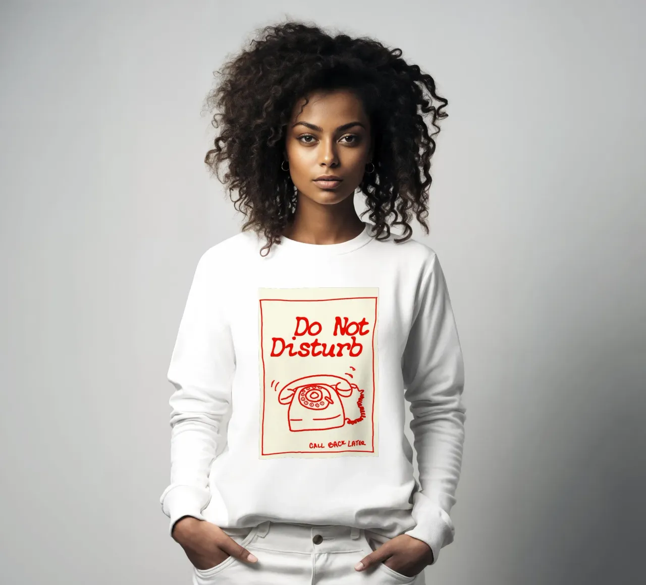 Do Not Disturb – Retro Grunge PhonE felpa da Attaboy Dsgn