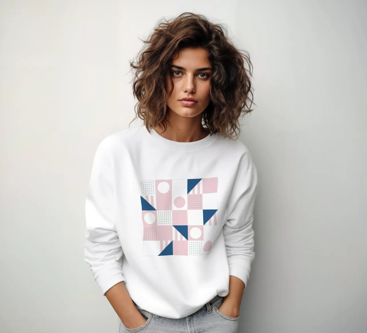 Riviera Tiles Pink Vibes felpa da designdn