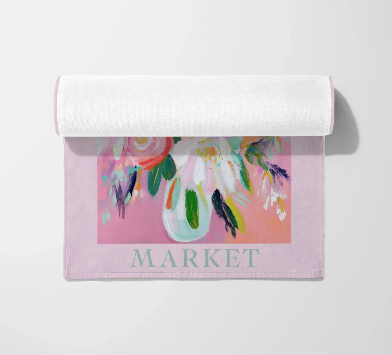 Romantico mercato dei fiori telo mare da Carinaprint