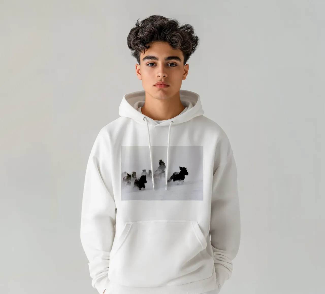 Running Horses felpa con cappuccio da EyeEm Mobile GmbH