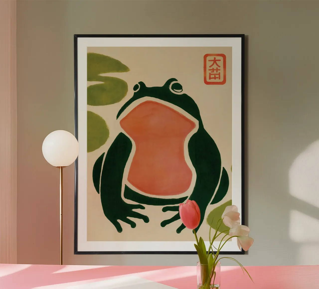 Frog in the Zen garden | Japandi style hahnemühle by Autofocus