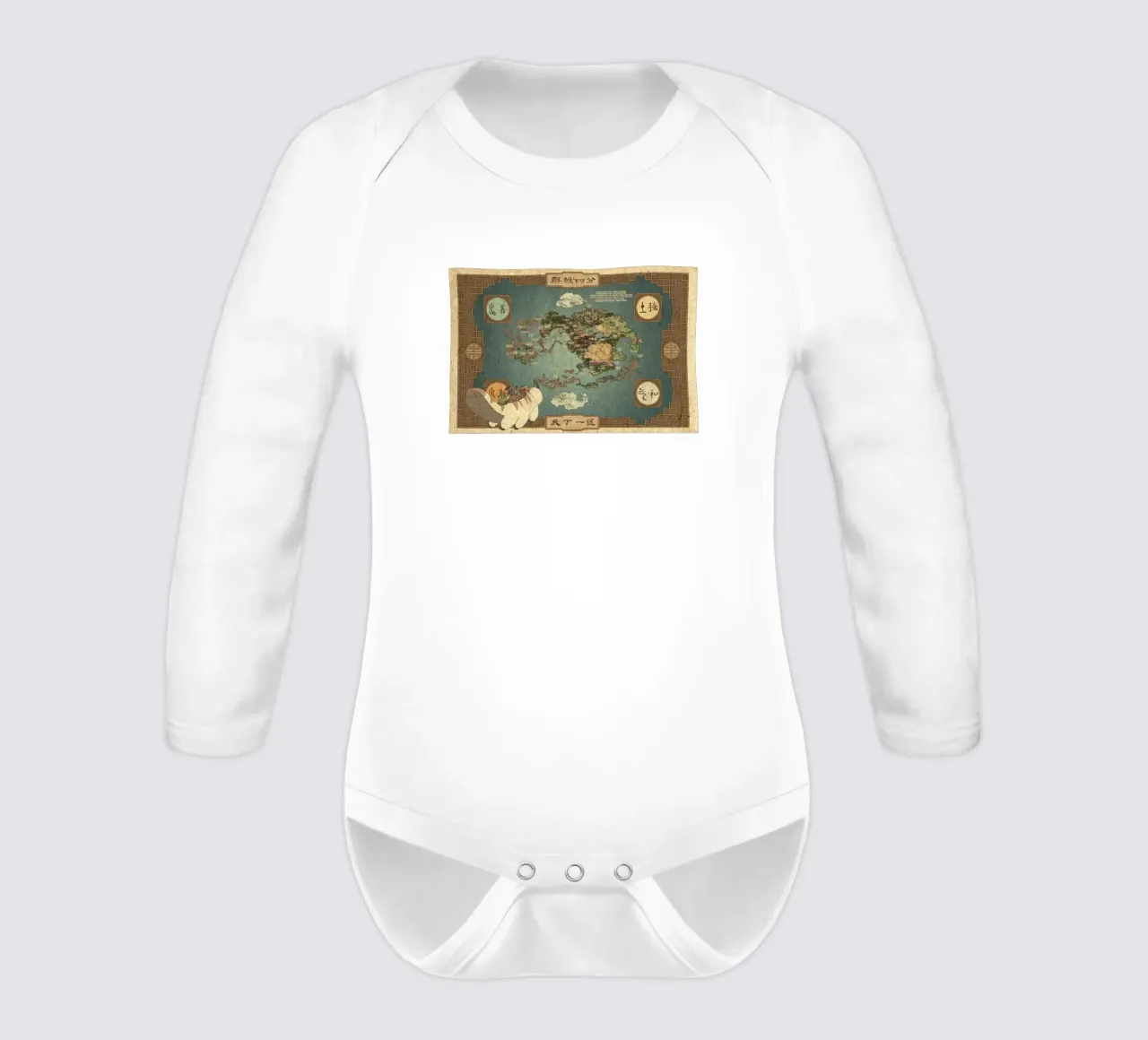 The Map Of Avatar long-sleeve baby romper by Waylons Studio