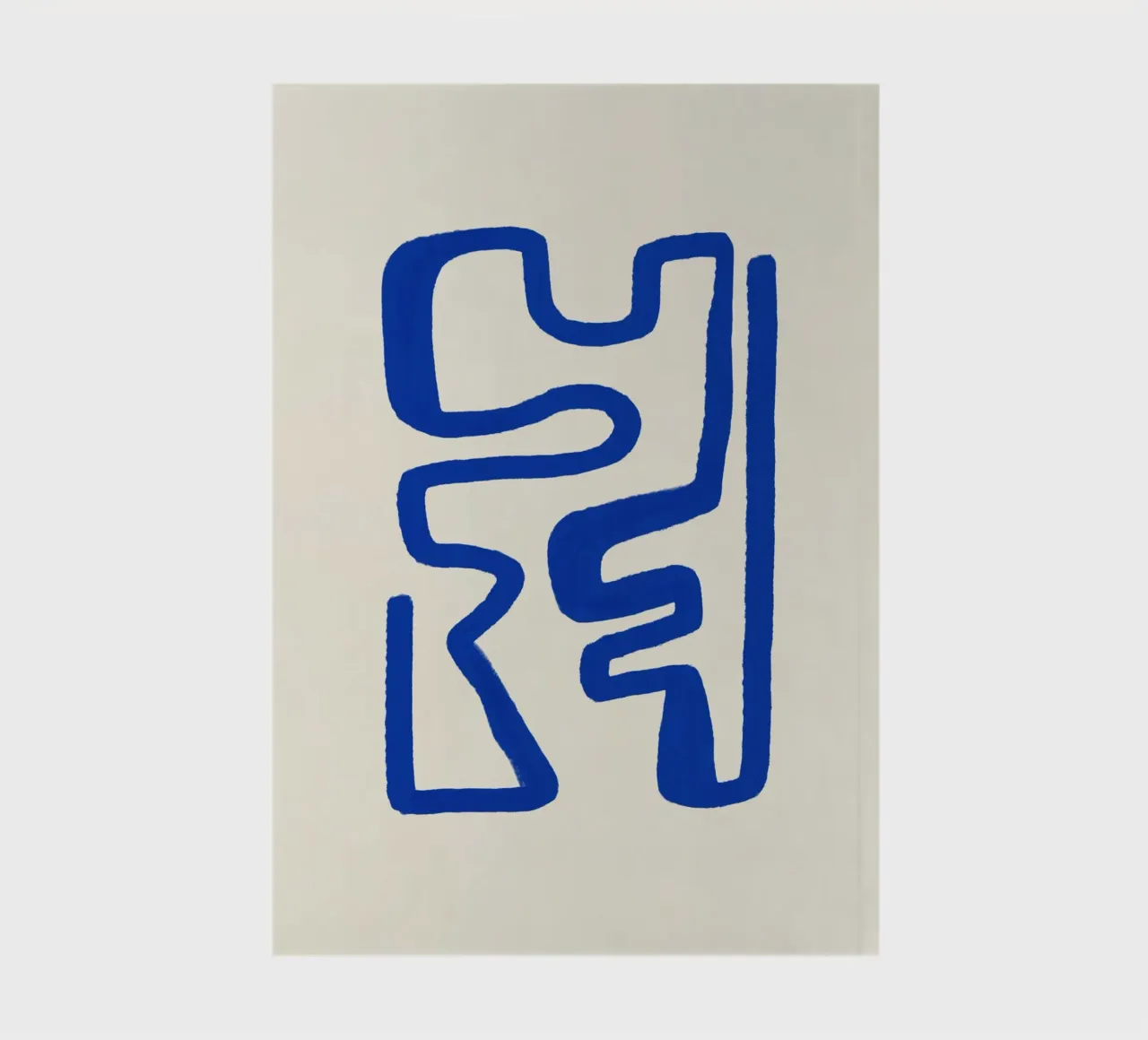 Blauwe lijn kunst 01 notitieboek van Little Dean