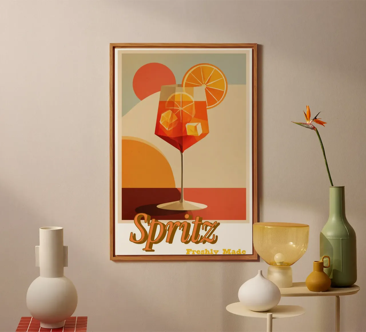 Spritz all'arancia - Poster estivo retrò per bar e cucina alluminio dibond da Artworkai Shop
